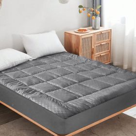 Solid-color embossed mattress bedspread,Queen size (Color: Black)